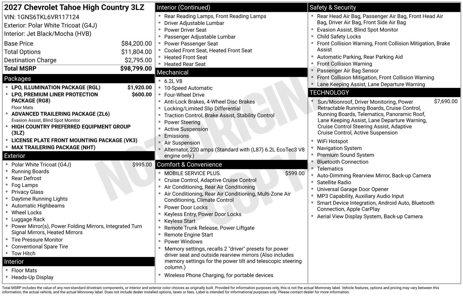 2027 Chevrolet Tahoe High Country