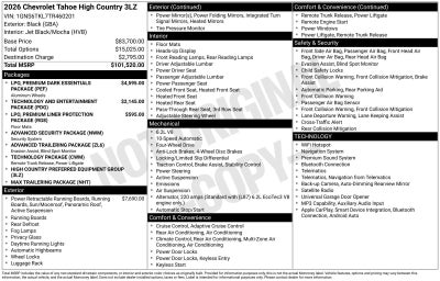 2026 Chevrolet Tahoe High Country