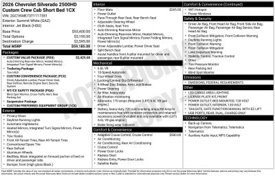 2026 Chevrolet Silverado 2500 HD Custom