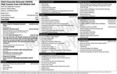 2026 Chevrolet Silverado 2500 HD High Country