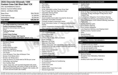 2026 Chevrolet Silverado 1500 Custom