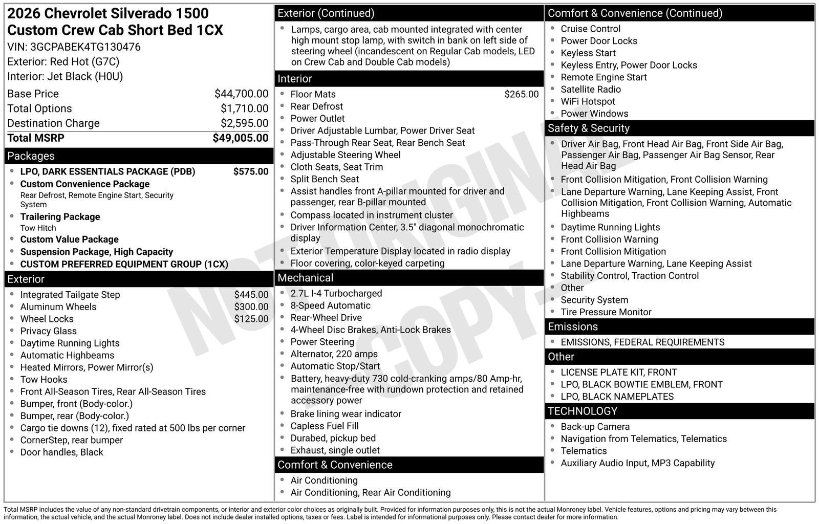 2026 Chevrolet Silverado 1500 Custom