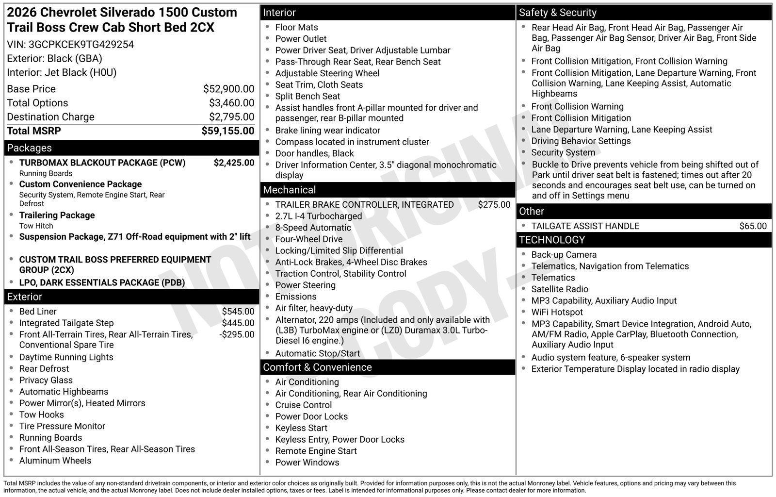 2026 Chevrolet Silverado 1500 Custom Trail Boss