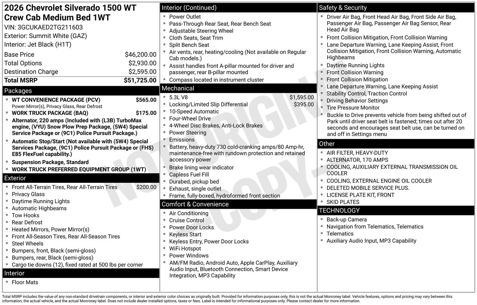 2026 Chevrolet Silverado 1500 WT