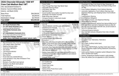 2026 Chevrolet Silverado 1500 WT
