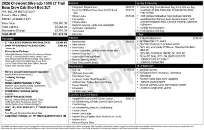 2026 Chevrolet Silverado 1500 LT Trail Boss