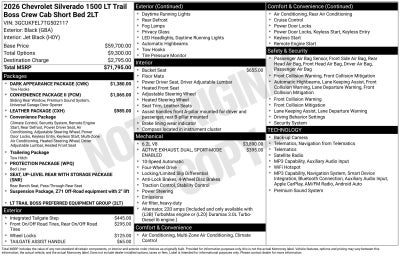 2026 Chevrolet Silverado 1500 LT Trail Boss