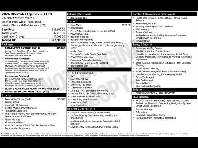 2026 Chevrolet Equinox RS