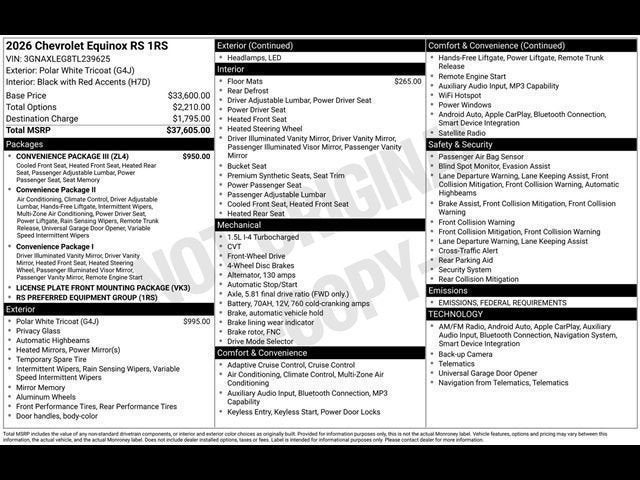 2026 Chevrolet Equinox RS