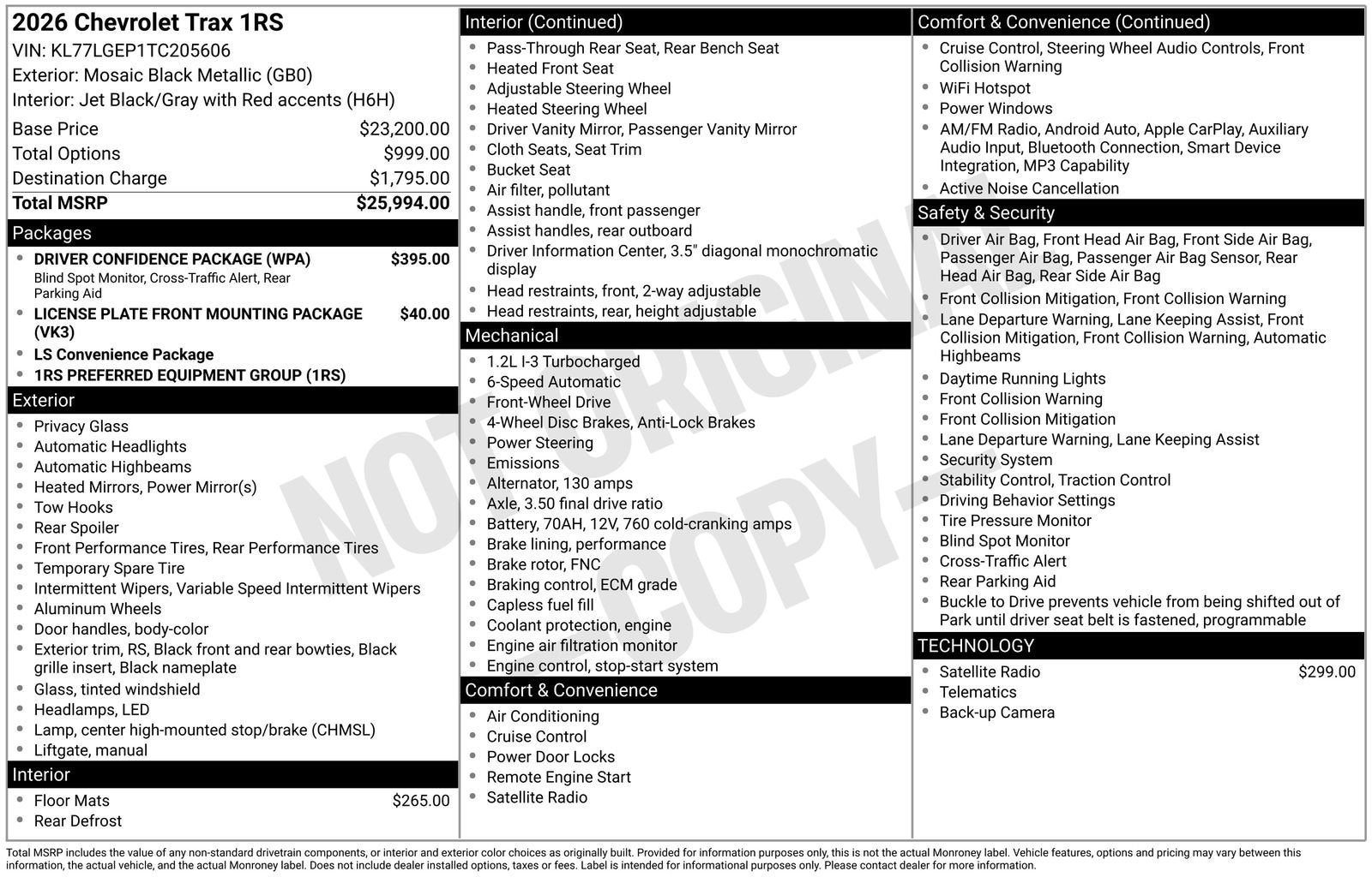 2026 Chevrolet Trax 1RS