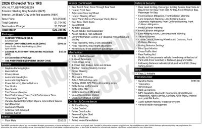 2026 Chevrolet Trax 1RS