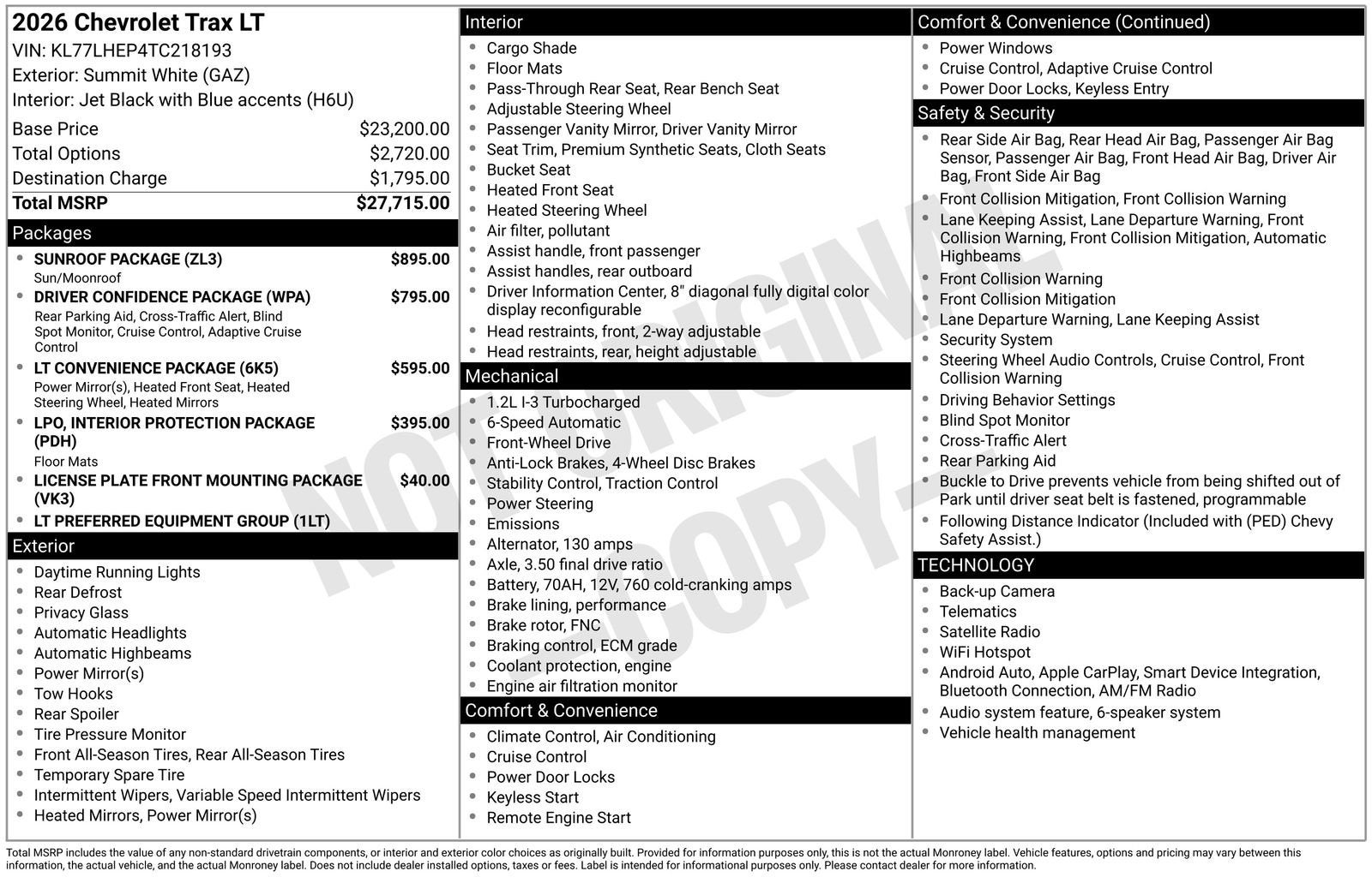 2026 Chevrolet Trax LT