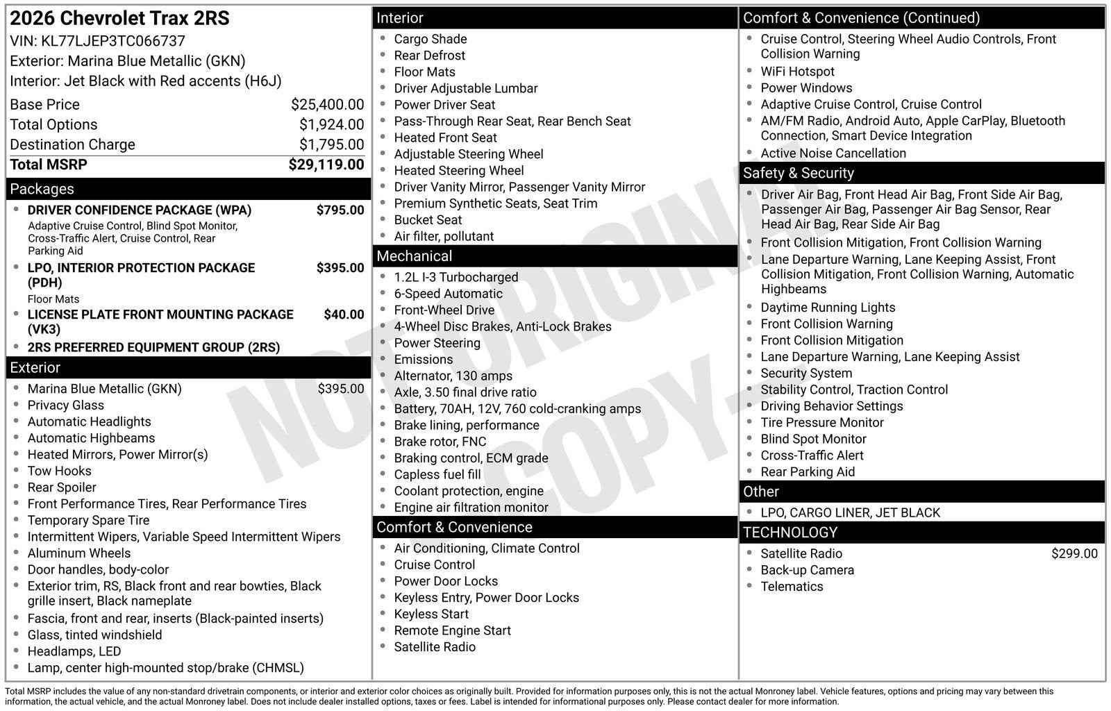 2026 Chevrolet Trax 2RS