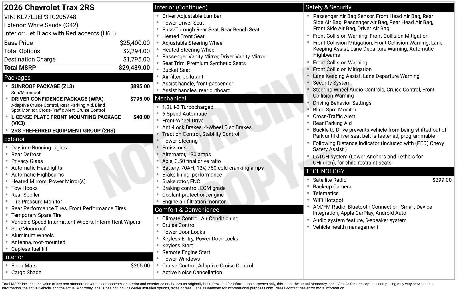 2026 Chevrolet Trax 2RS
