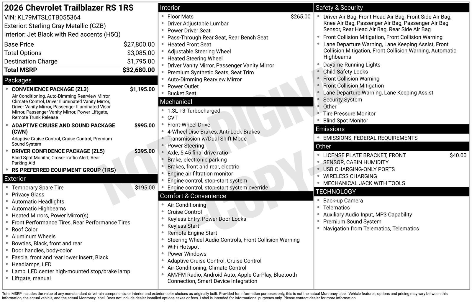 2026 Chevrolet Trailblazer RS