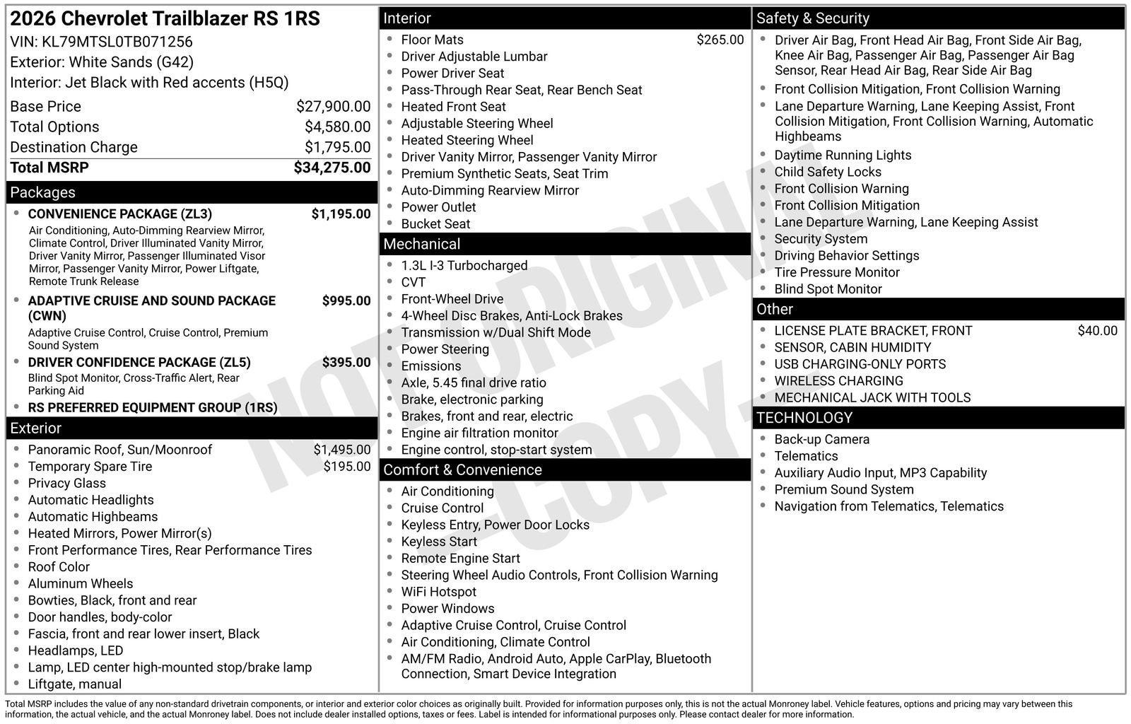 2026 Chevrolet Trailblazer RS