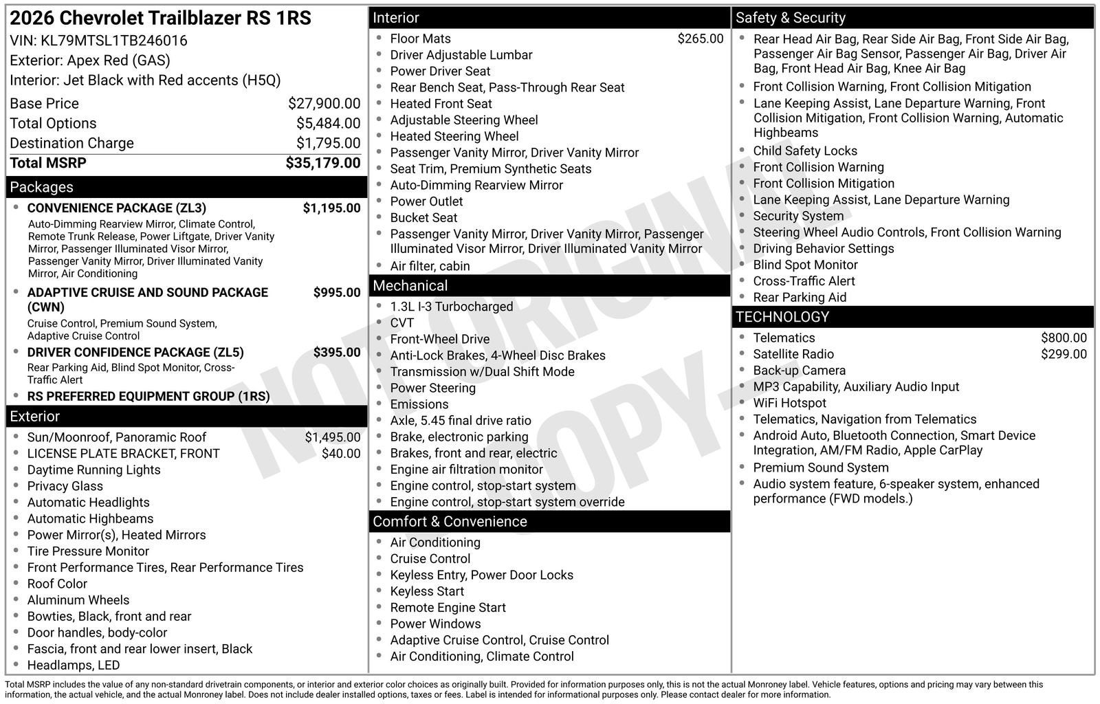 2026 Chevrolet Trailblazer RS