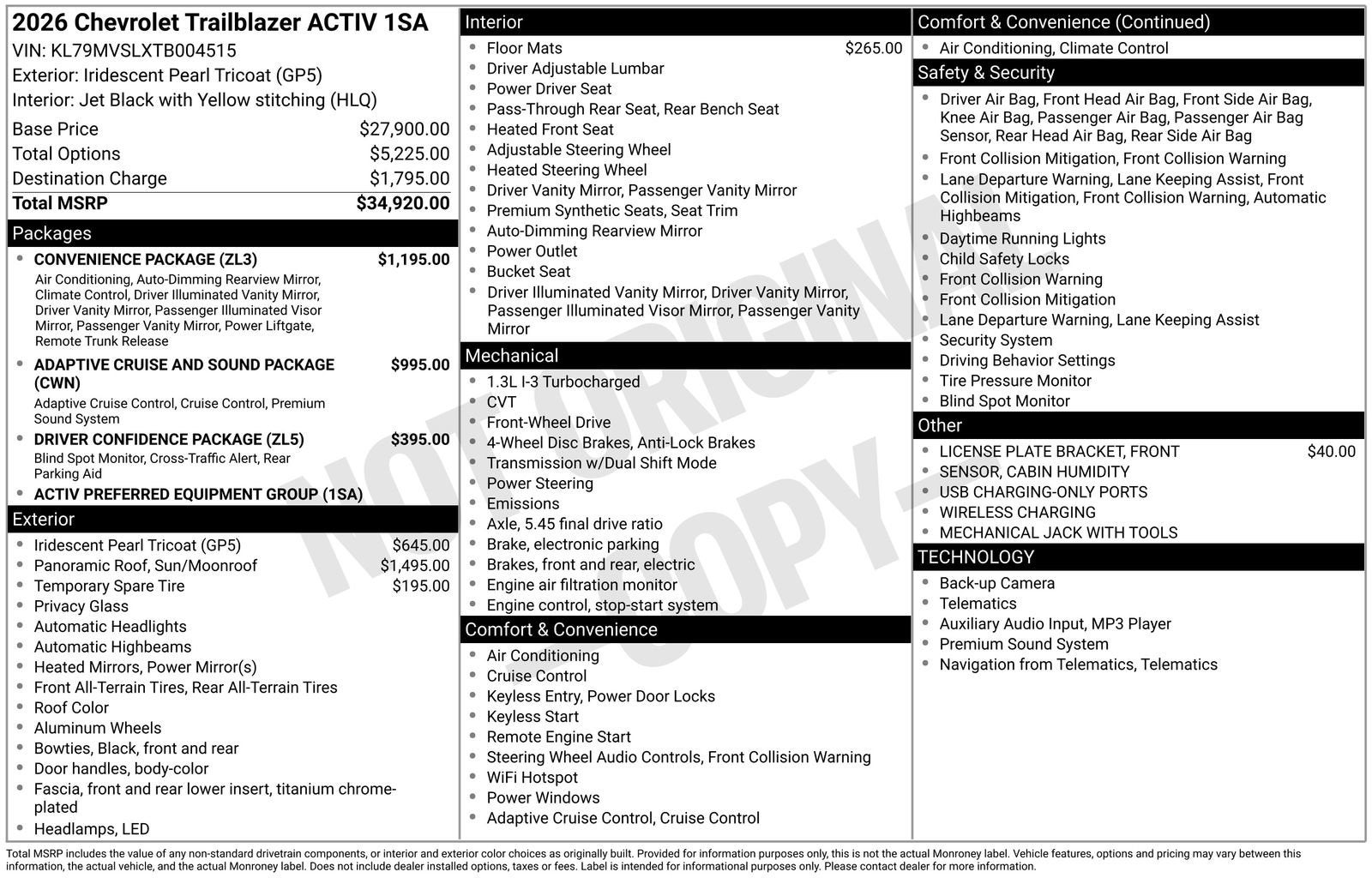 2026 Chevrolet Trailblazer ACTIV